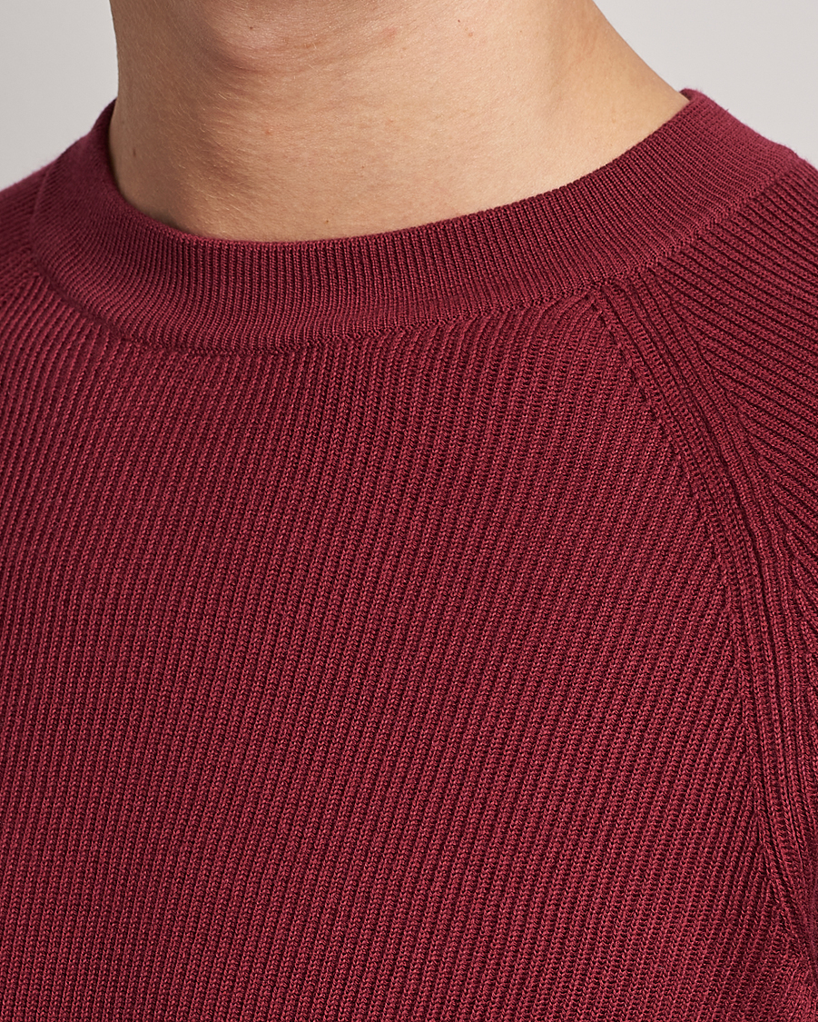 Mies | Puserot | Brunello Cucinelli | Rib Stitch Crew Neck Sweater Burgundy