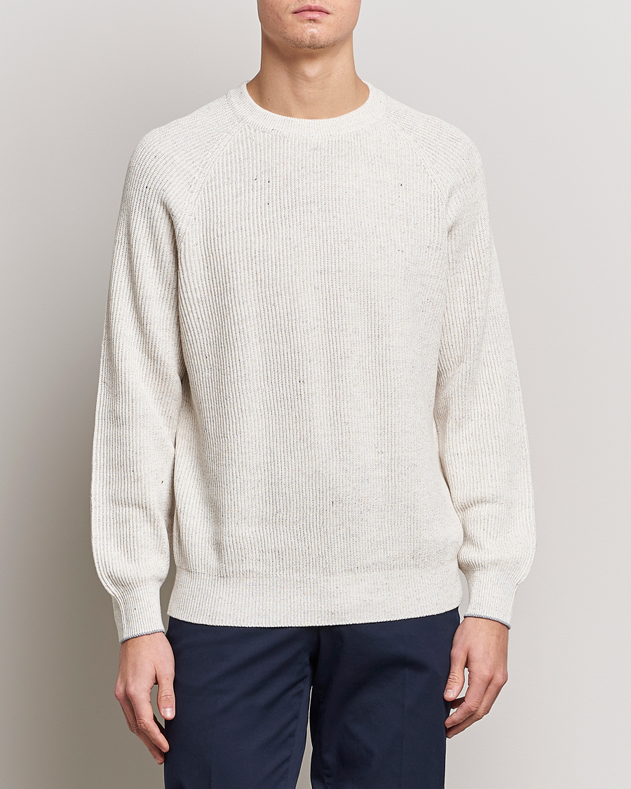 Mies |  | Brunello Cucinelli | Chine Rib Sweater Light Beige