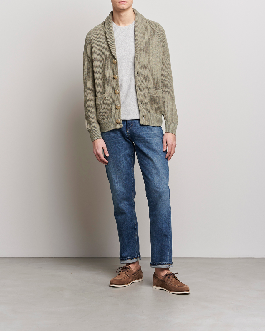 Mies | Puserot | Brunello Cucinelli | Heavy Rib Cardigan Olive