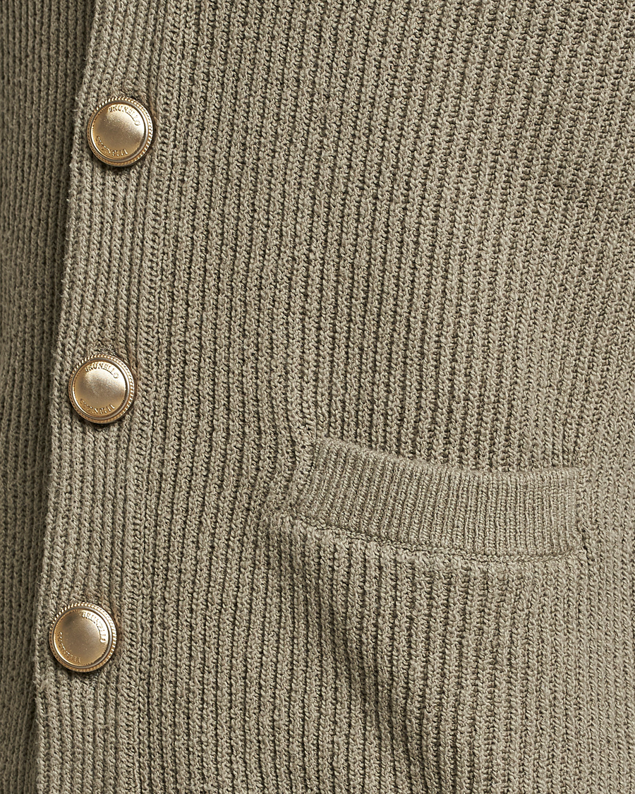Mies | Puserot | Brunello Cucinelli | Heavy Rib Cardigan Olive