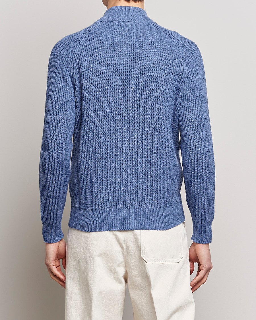 Mies | Puserot | Brunello Cucinelli | Heavy Zip Sweater Oxford Blue