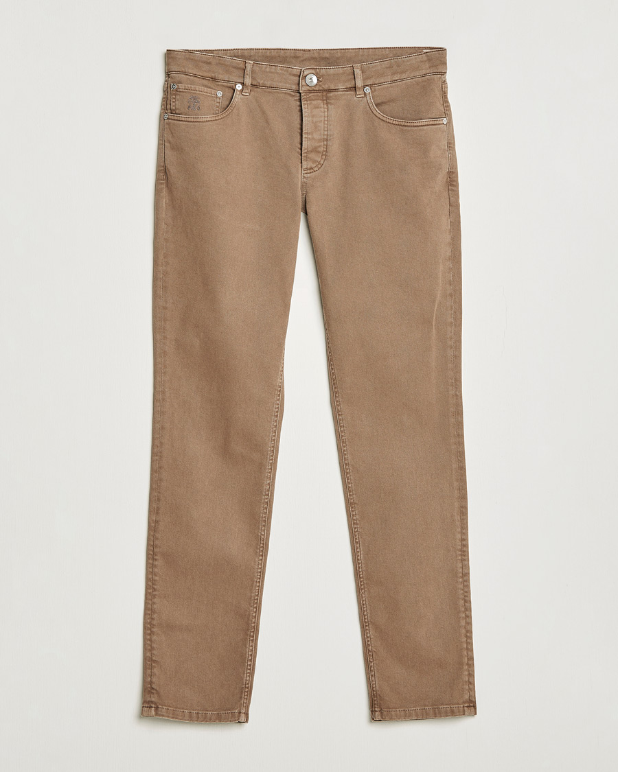 Mies | Housut | Brunello Cucinelli | Slim Fit 5-Pocket Pants Beige