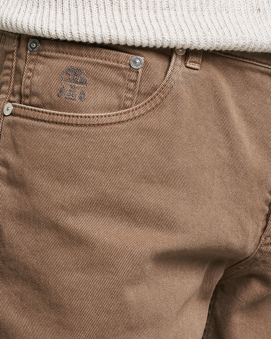 Mies | Housut | Brunello Cucinelli | Slim Fit 5-Pocket Pants Beige