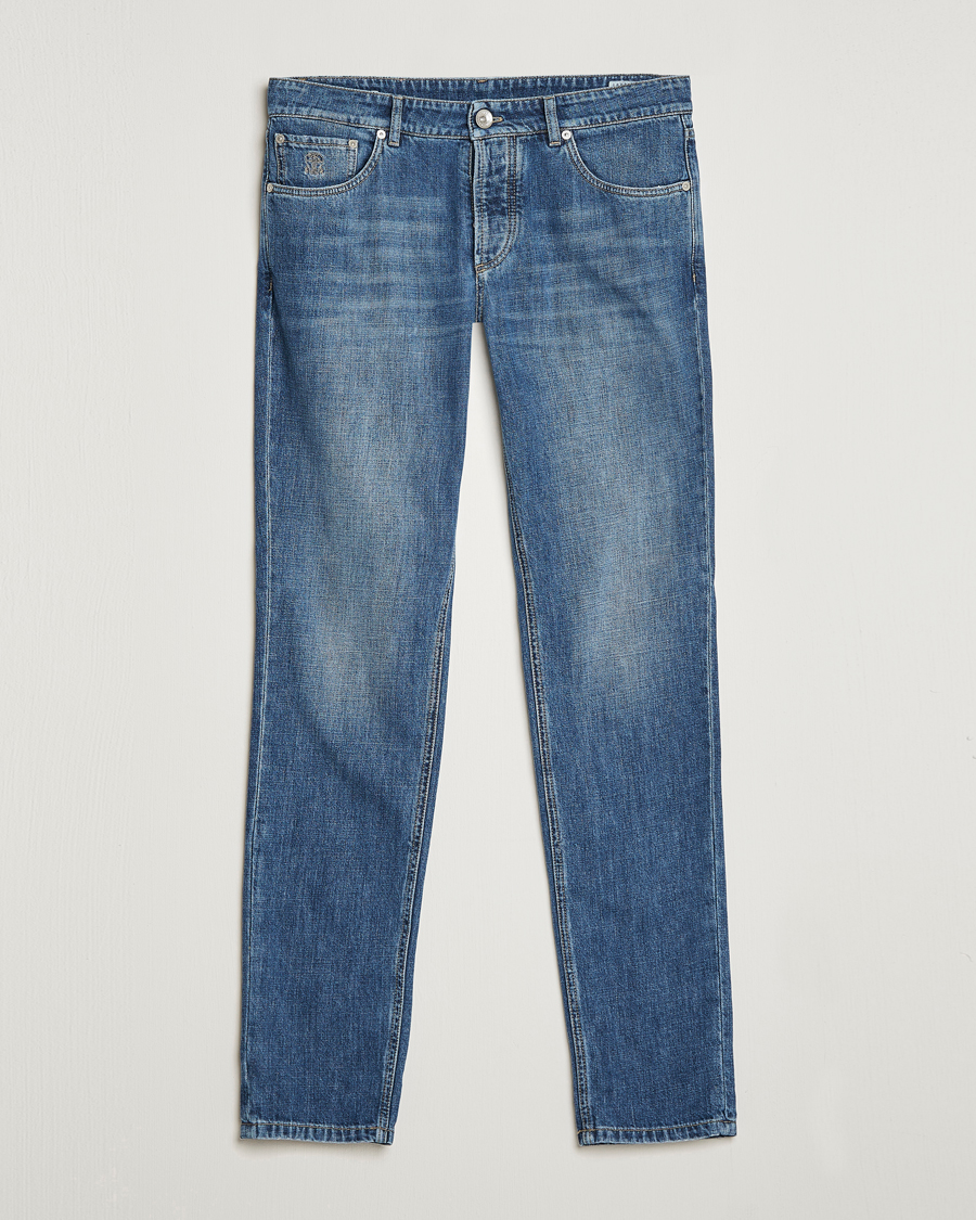 Mies | Farkut | Brunello Cucinelli | Slim Fit Jeans Dark Wash