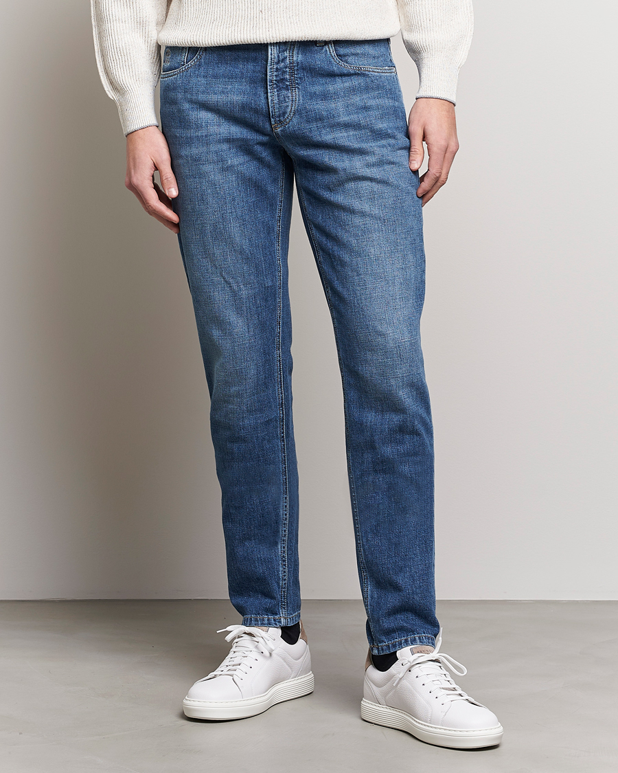 Mies | Farkut | Brunello Cucinelli | Slim Fit Jeans Dark Wash
