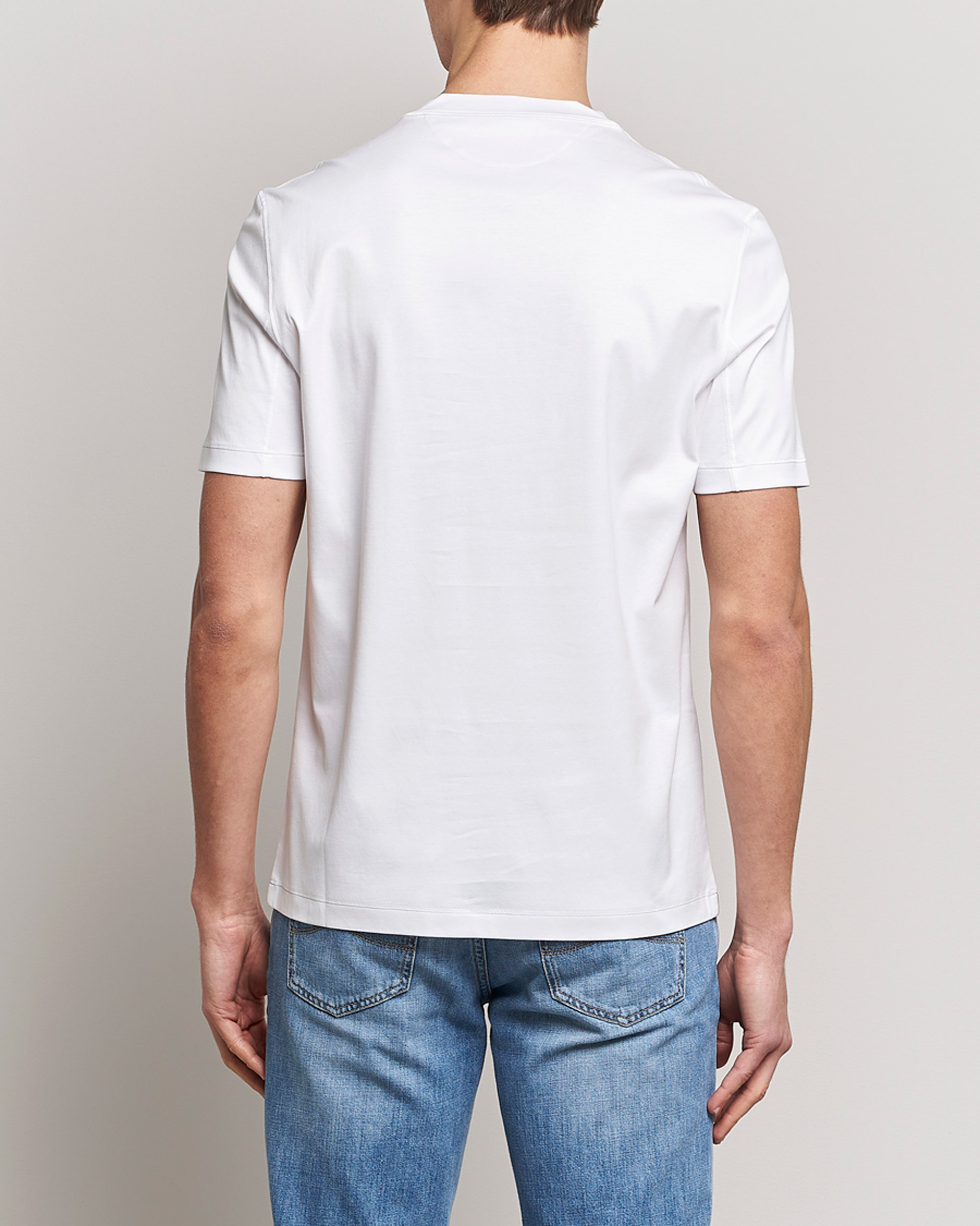 Mies | T-paidat | Brunello Cucinelli | Short Sleeve Logo T-shirt White