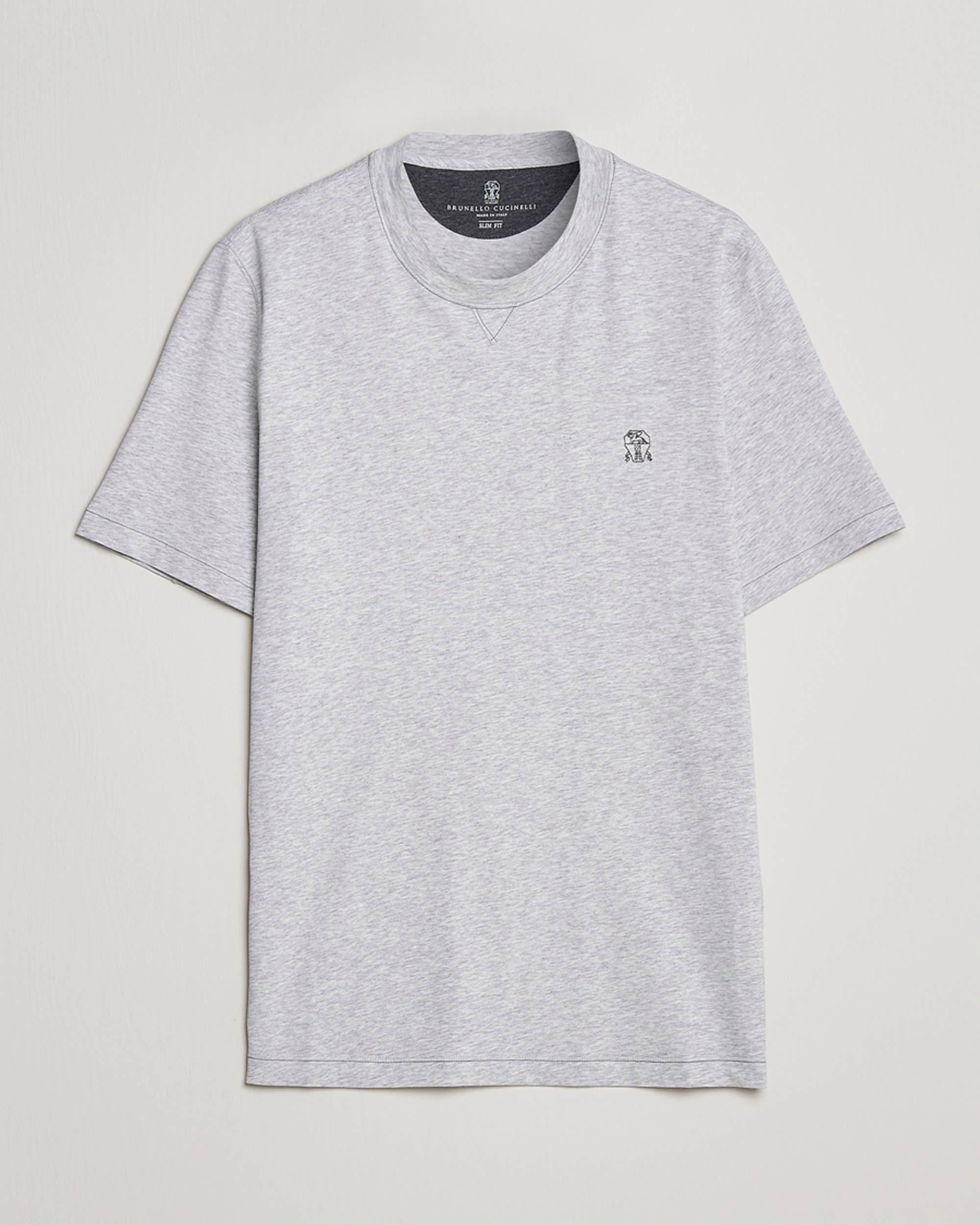 Mies | T-paidat | Brunello Cucinelli | Short Sleeve Logo T-shirt Light Grey
