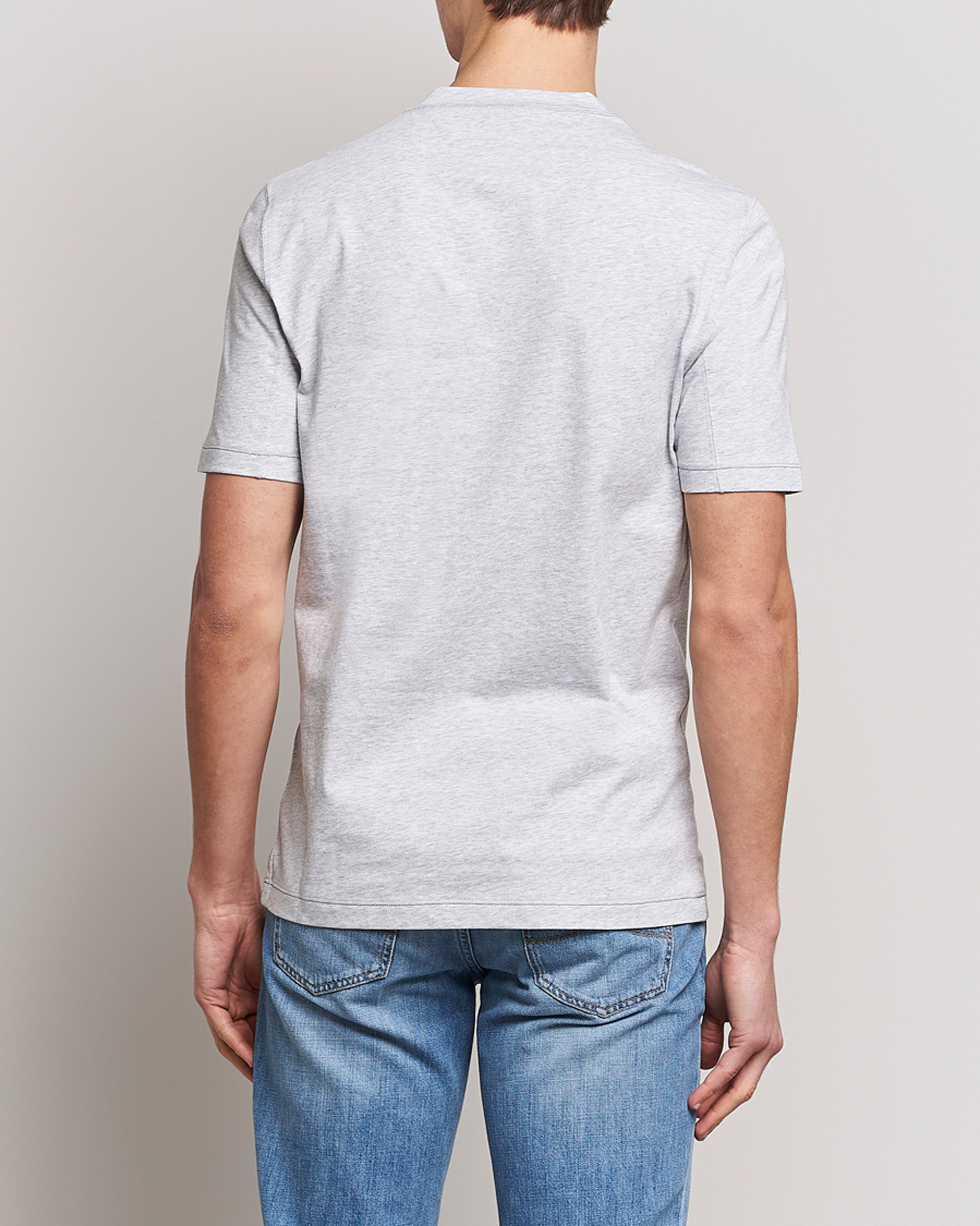 Mies | T-paidat | Brunello Cucinelli | Short Sleeve Logo T-shirt Light Grey