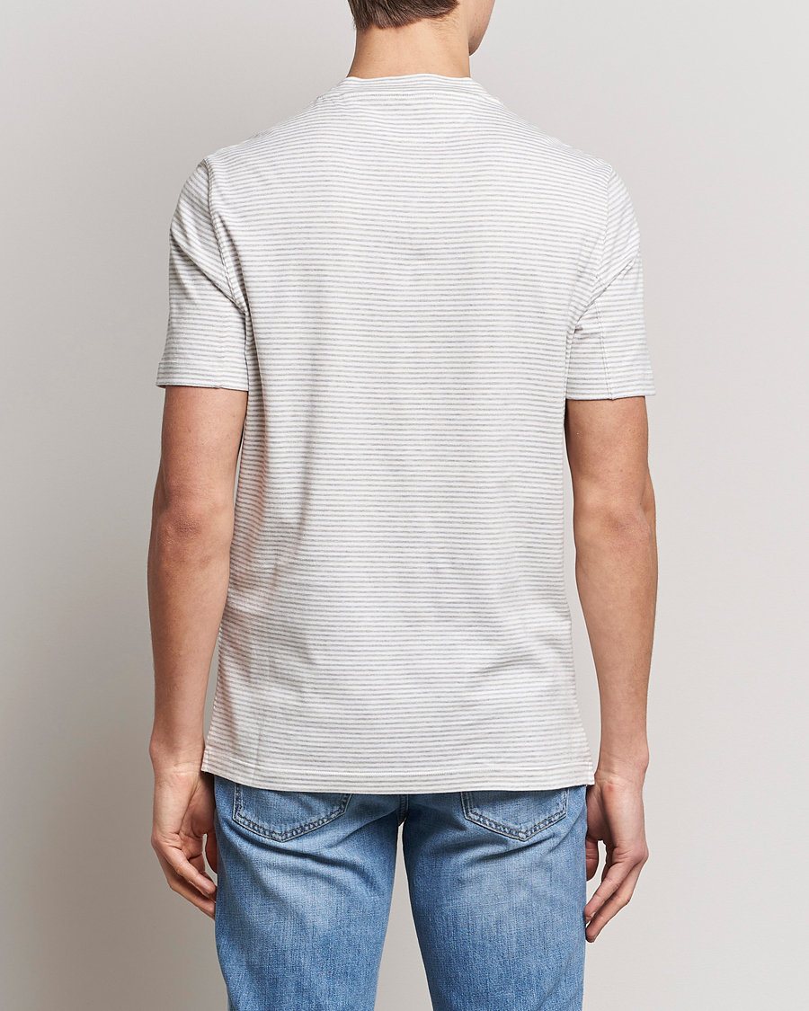 Mies | T-paidat | Brunello Cucinelli | Short Sleeve Striped T-Shirt Light Grey