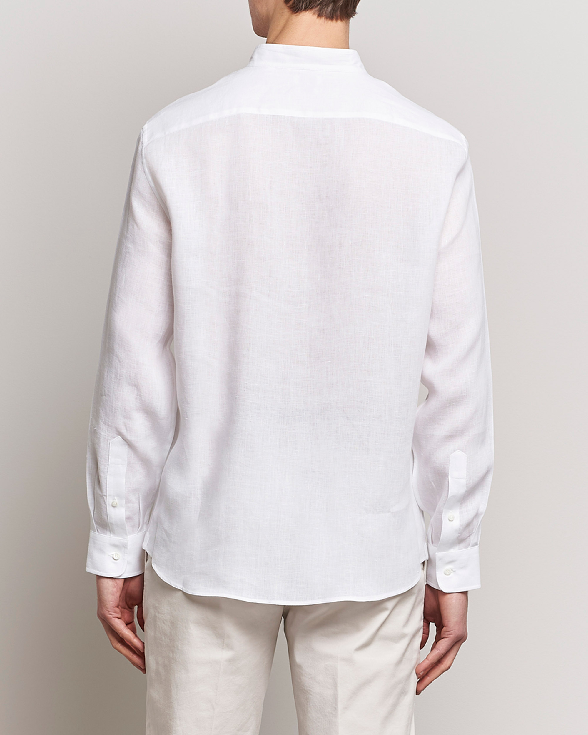 Mies | Kauluspaidat | Brunello Cucinelli | Linen Guru Collar Shirt White