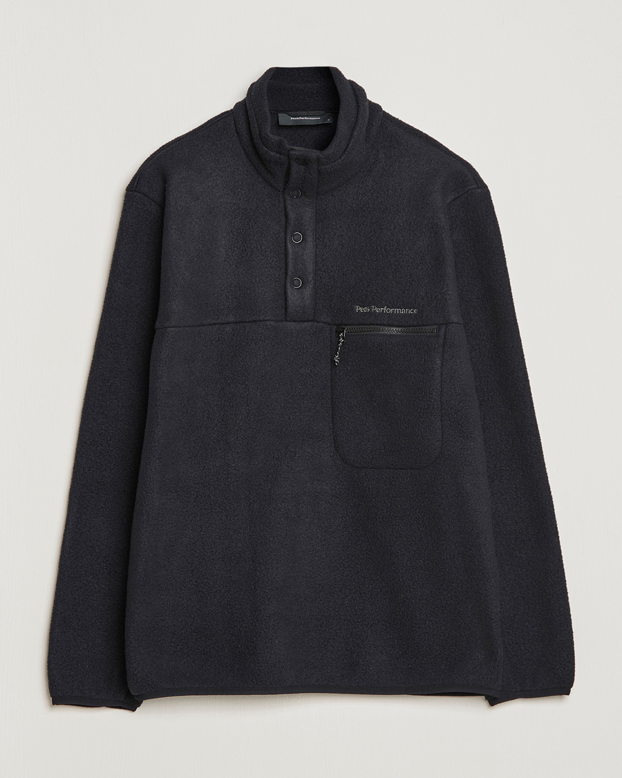 Mies | Puserot | Peak Performance | Fleece Snap Sweater Black