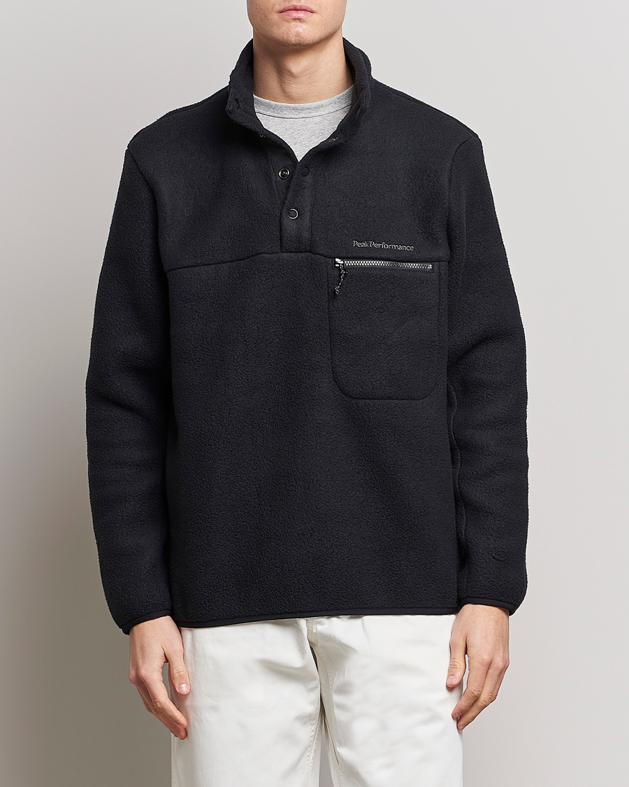 Mies |  | Peak Performance | Fleece Snap Sweater Black