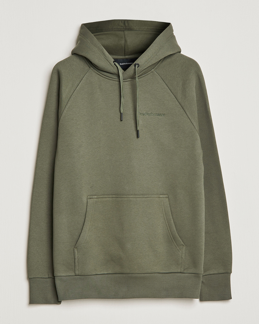 Mies | Puserot | Peak Performance | Original Small Logo Hood Pine Needel