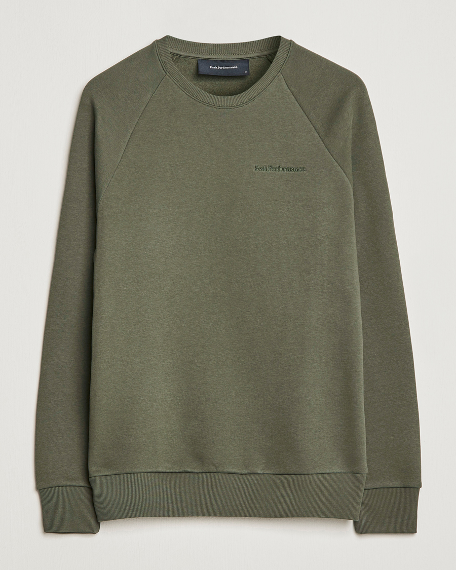 Mies | Puserot | Peak Performance | Original Small Logo Crew Neck Sweatshirt Pine Needle