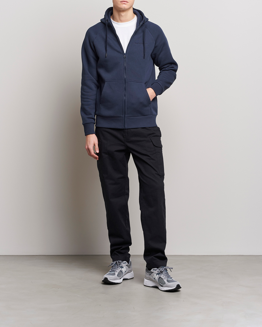 Mies | Puserot | Peak Performance | Original Logo Full Zip Hoodie Blue Shadow