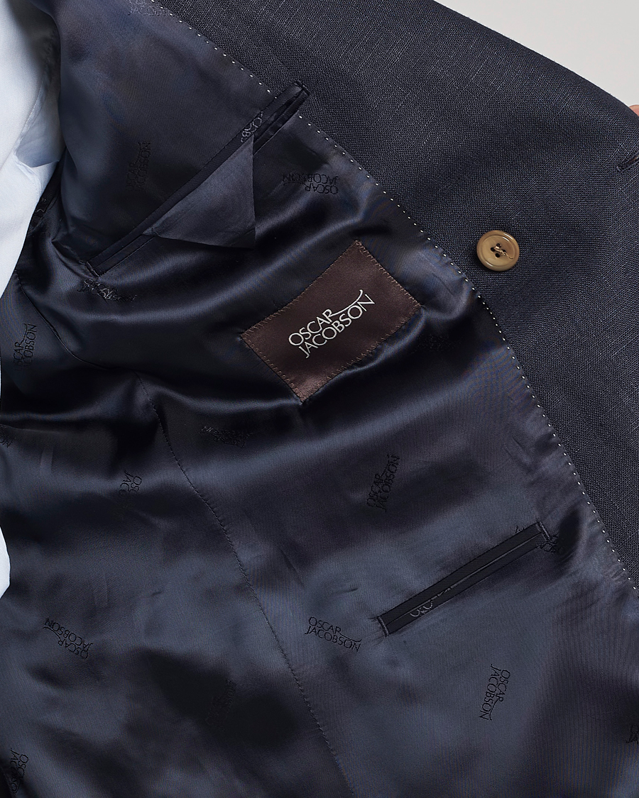 Mies | Pikkutakit | Oscar Jacobson | Farris Double Breasted Linen Blazer Navy