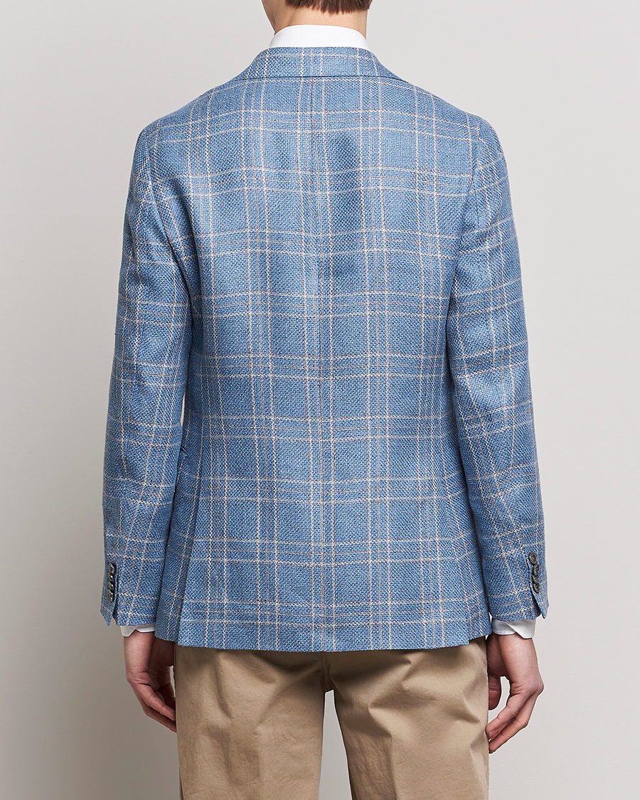Mies | Pikkutakit | Oscar Jacobson | Fogerty Soft Cotton/Linen/Wool Blazer Light Blue