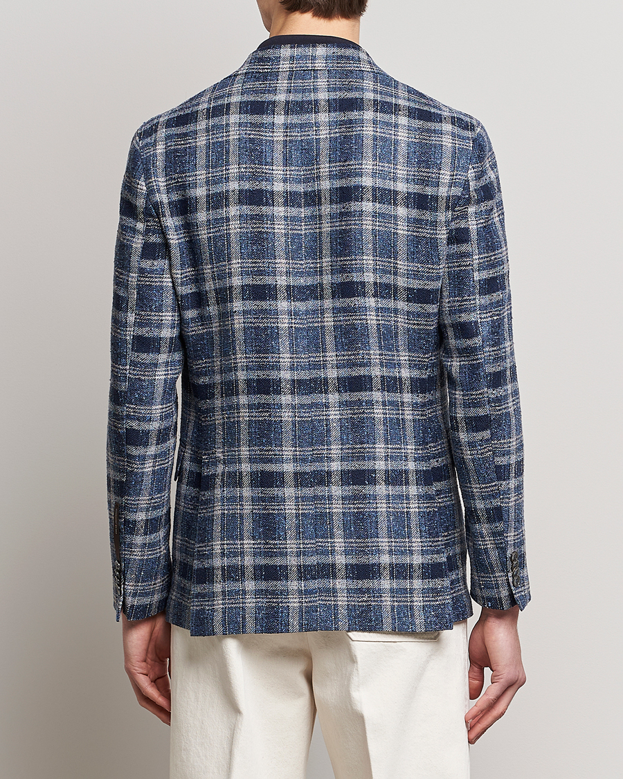 Mies | Pikkutakit | Oscar Jacobson | Ferry Soft Checked Linen Blazer Blue