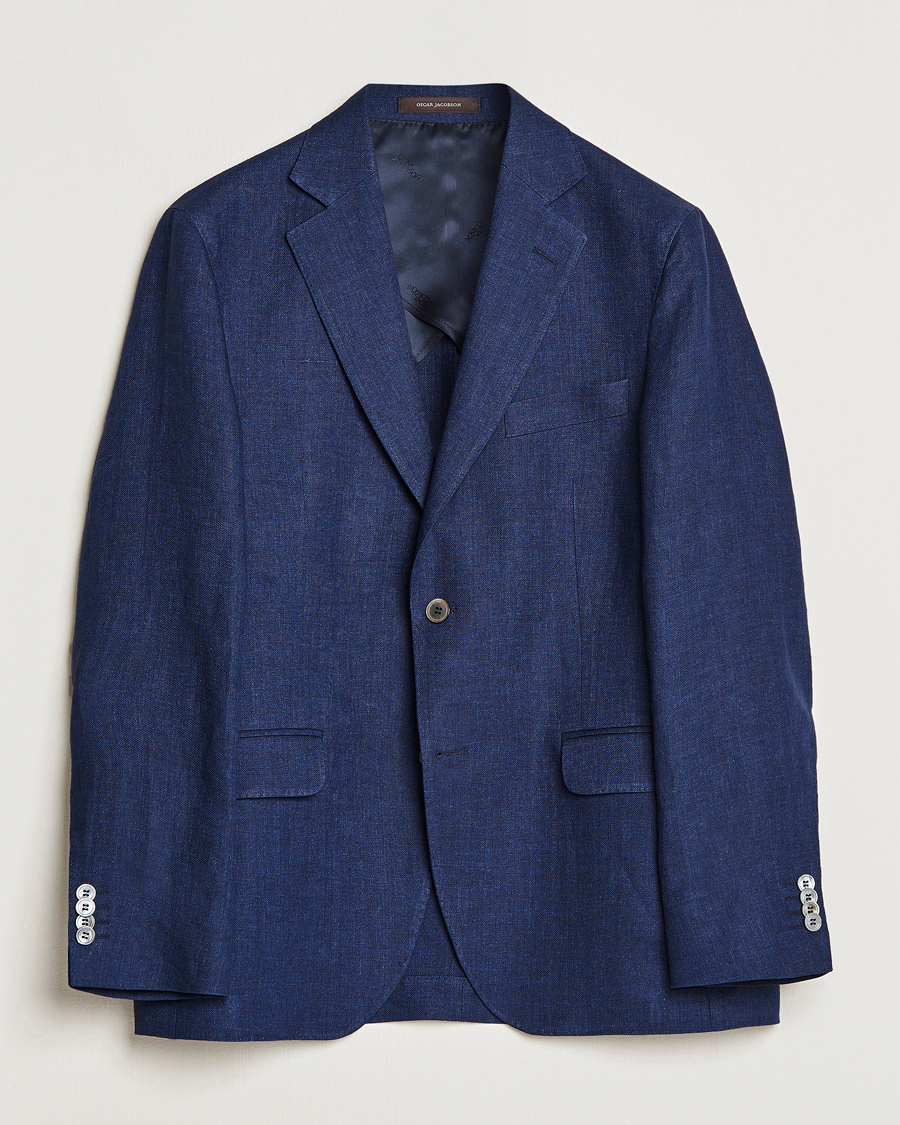 Mies | Pikkutakit | Oscar Jacobson | Ferry Soft Linen Blazer Navy
