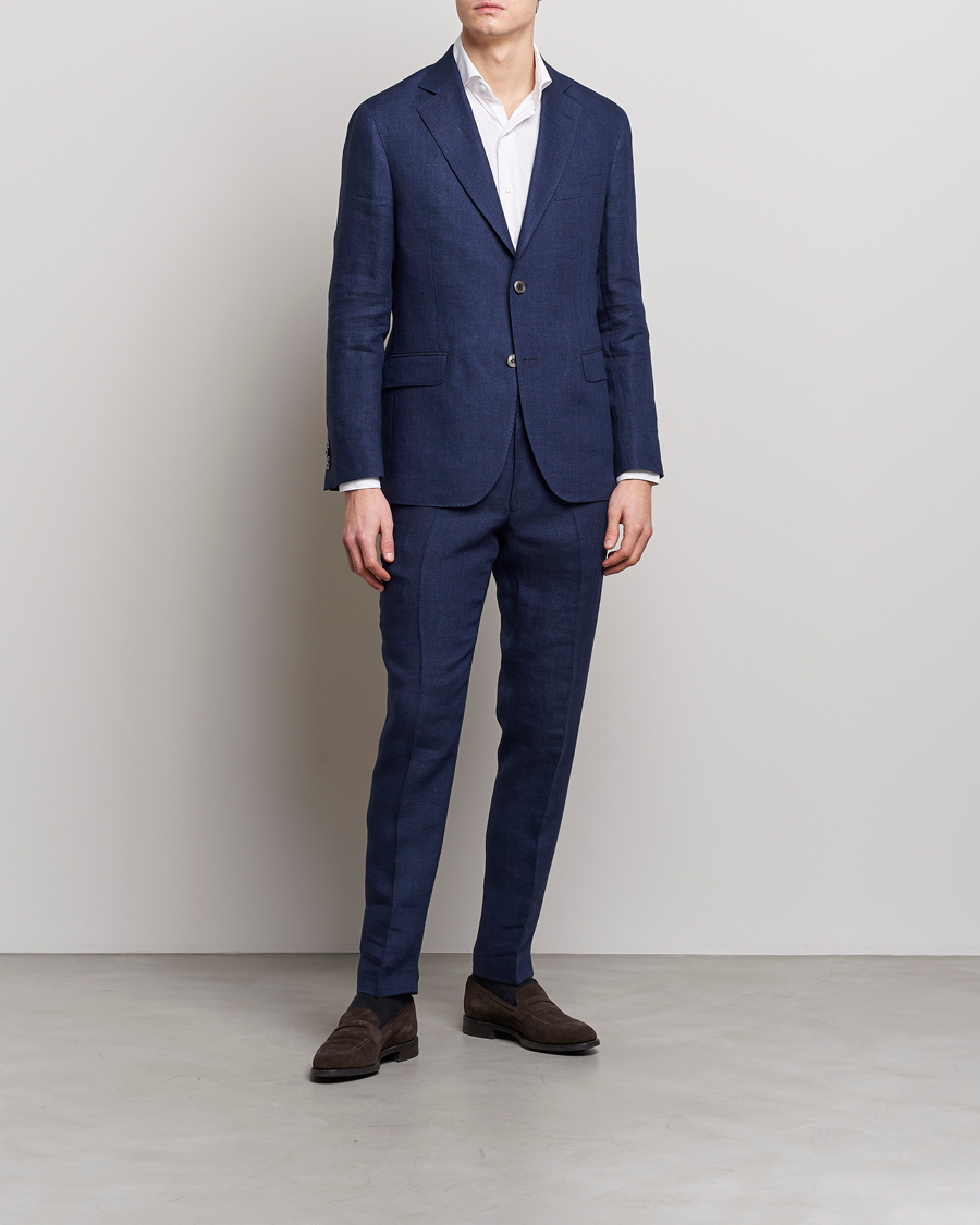 Mies | Pikkutakit | Oscar Jacobson | Ferry Soft Linen Blazer Navy