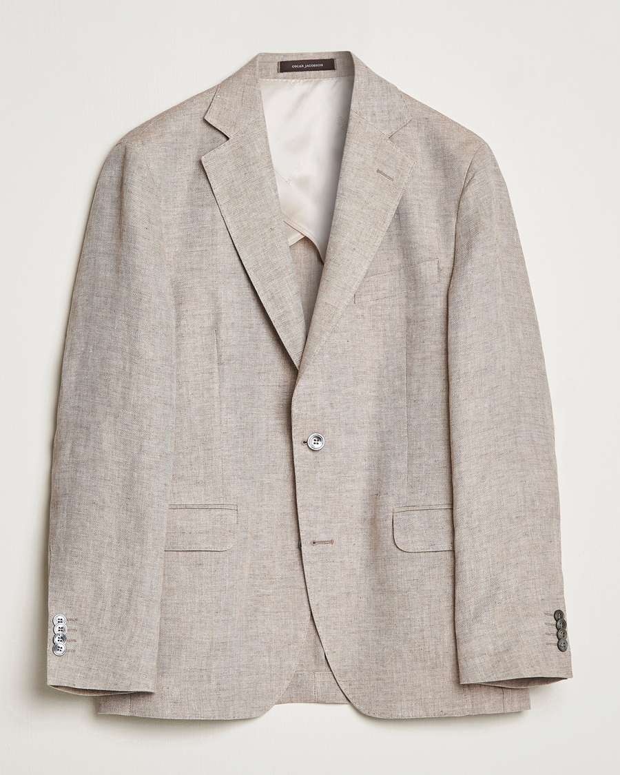 Mies | Pikkutakit | Oscar Jacobson | Ferry Soft Linen Blazer Beige