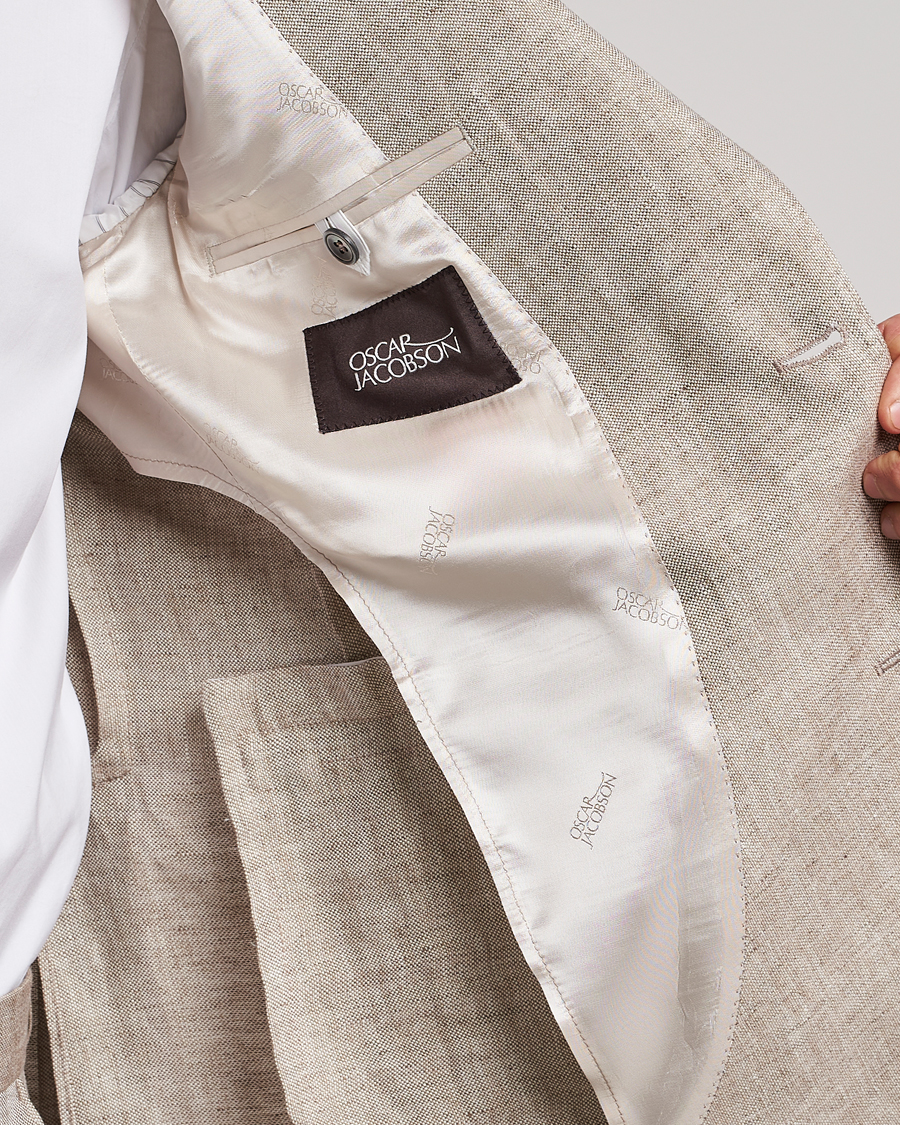 Mies | Pikkutakit | Oscar Jacobson | Ferry Soft Linen Blazer Beige