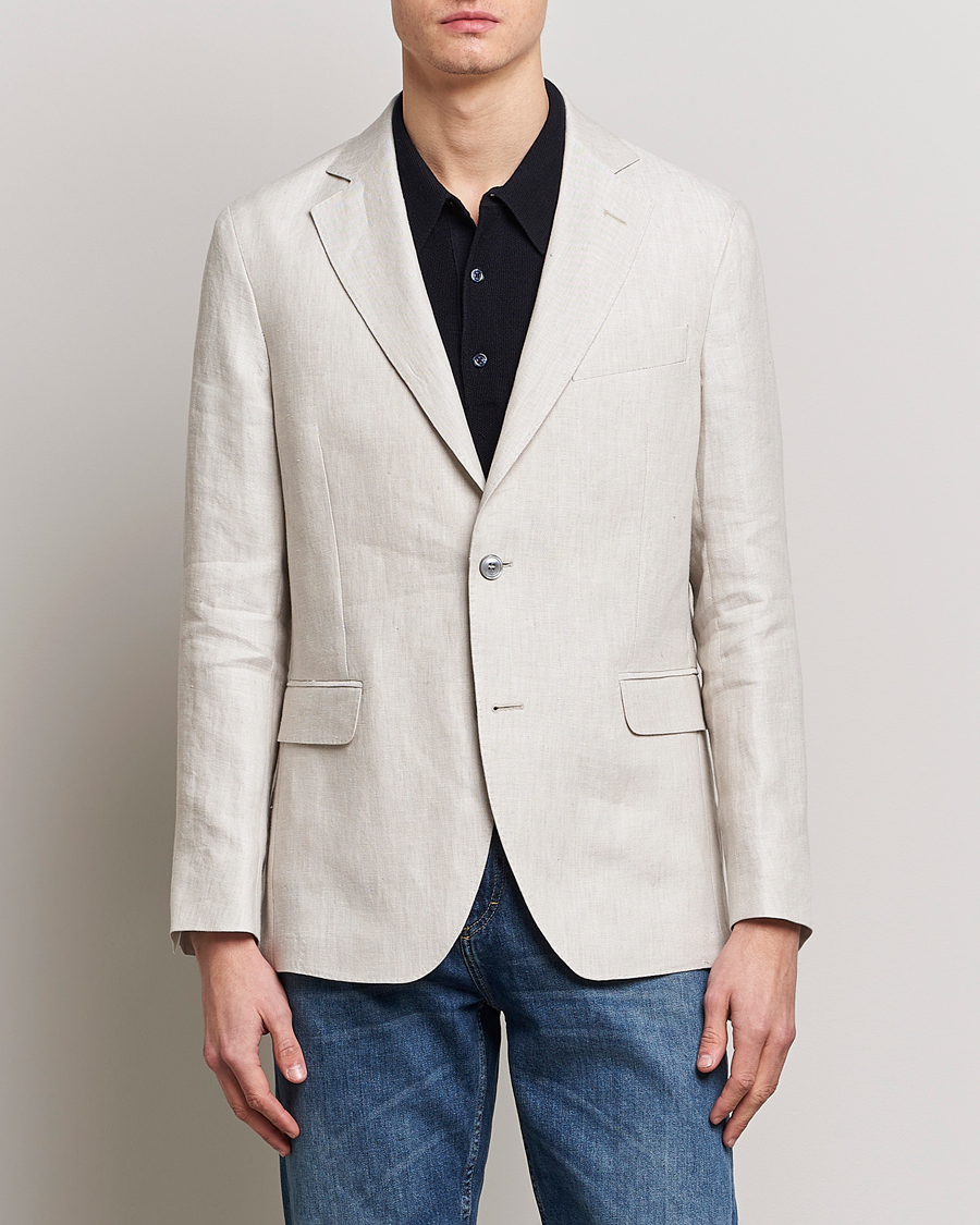 Mies | Pellavaiset pikkutakit | Oscar Jacobson | Ferry Soft Linen Blazer Off White