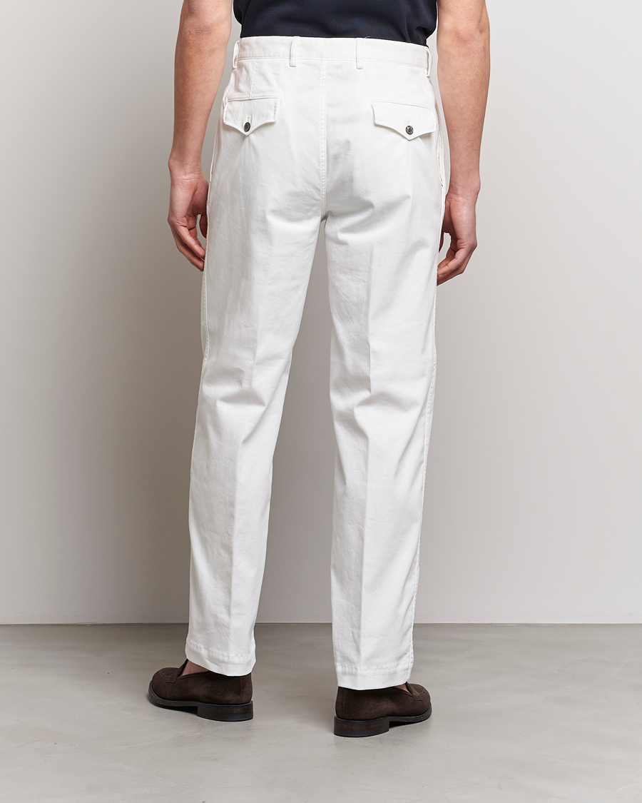 Mies | Housut | Oscar Jacobson | Tanker Pleat Cotton Trousers Off White