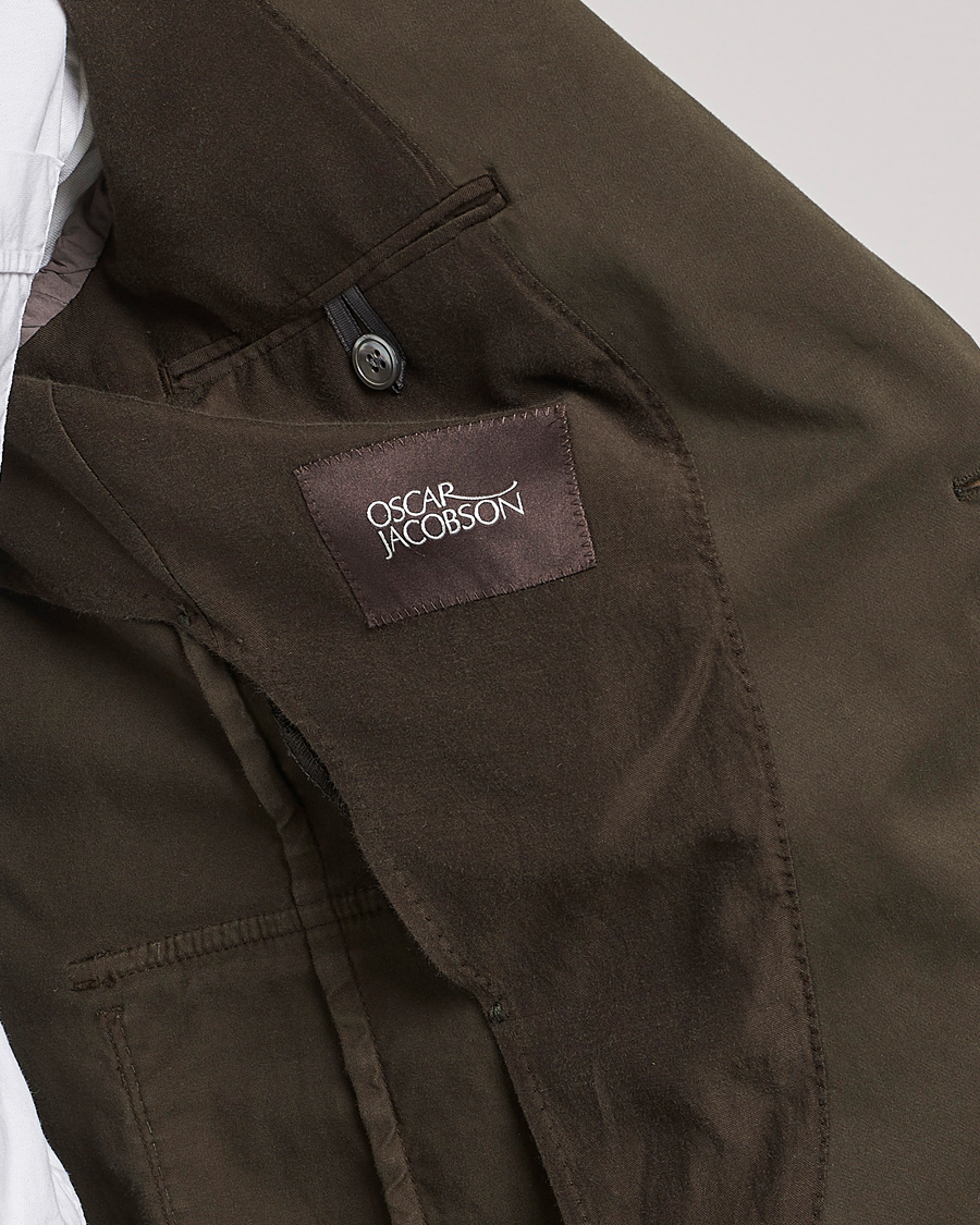 Mies | Pikkutakit | Oscar Jacobson | Friso Cotton Safari Blazer Dark Green