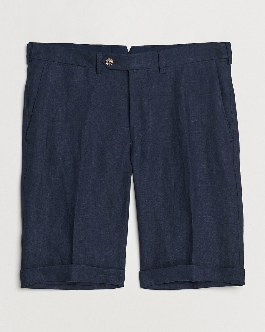 Mies | Shortsit | Oscar Jacobson | Declan Linen Shorts Navy