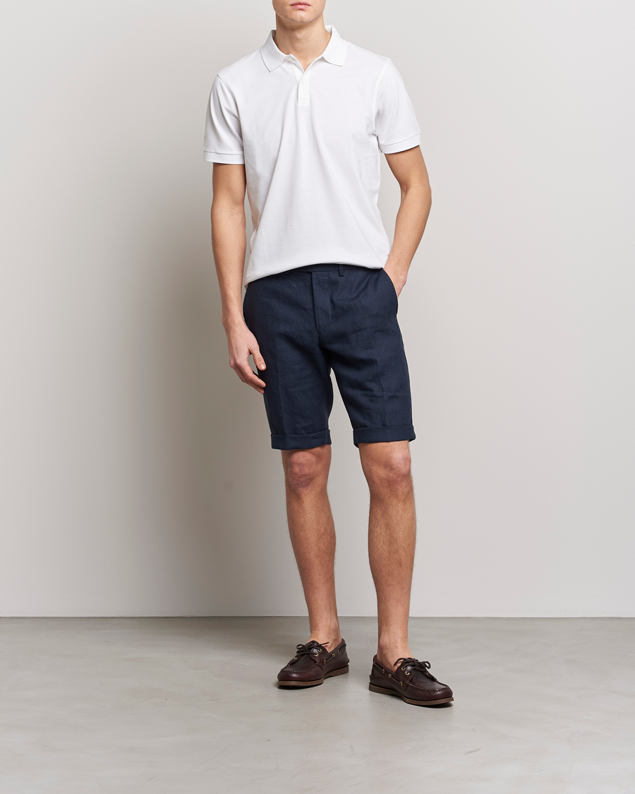 Mies | Shortsit | Oscar Jacobson | Declan Linen Shorts Navy