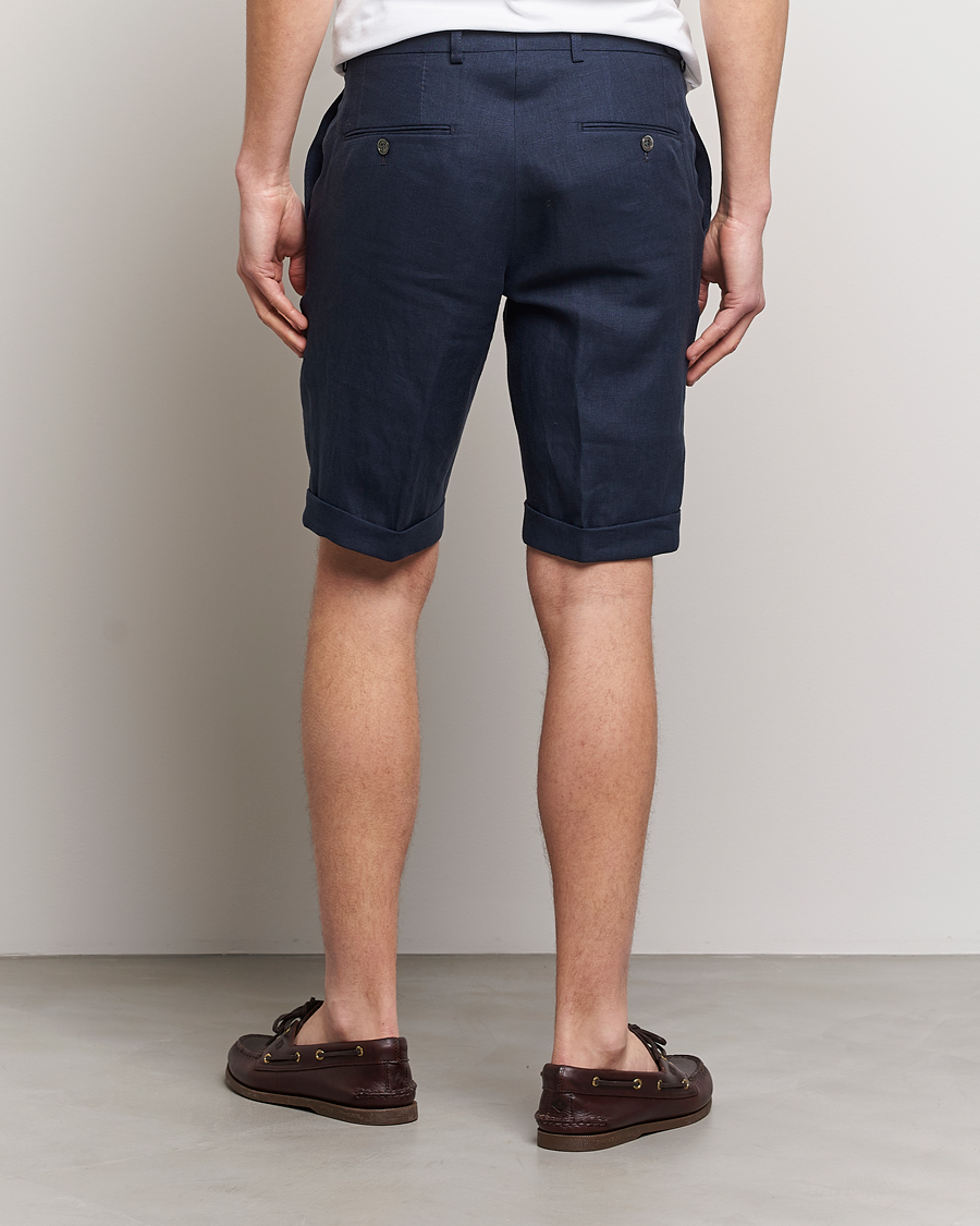 Mies | Shortsit | Oscar Jacobson | Declan Linen Shorts Navy