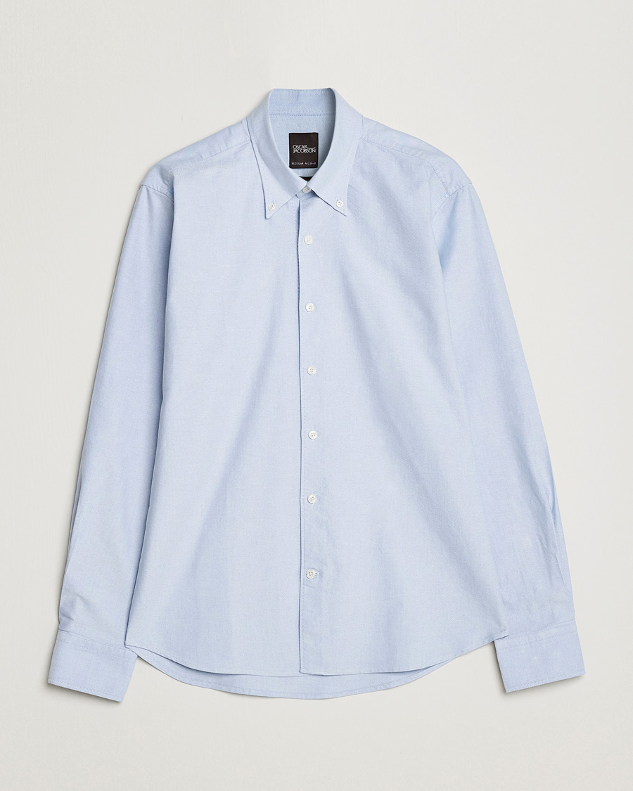 Mies | Kauluspaidat | Oscar Jacobson | Regular Fit Button Down Oxford Shirt Light Blue