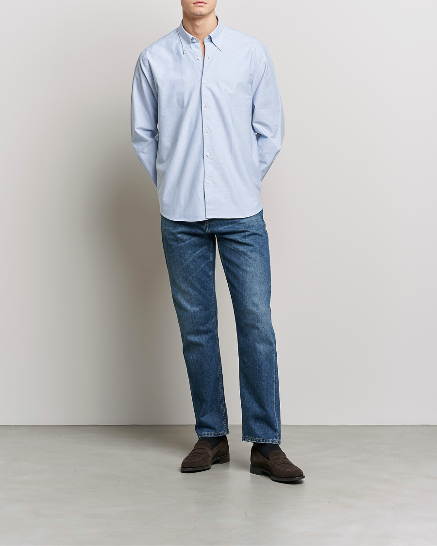 Mies | Kauluspaidat | Oscar Jacobson | Regular Fit Button Down Oxford Shirt Light Blue