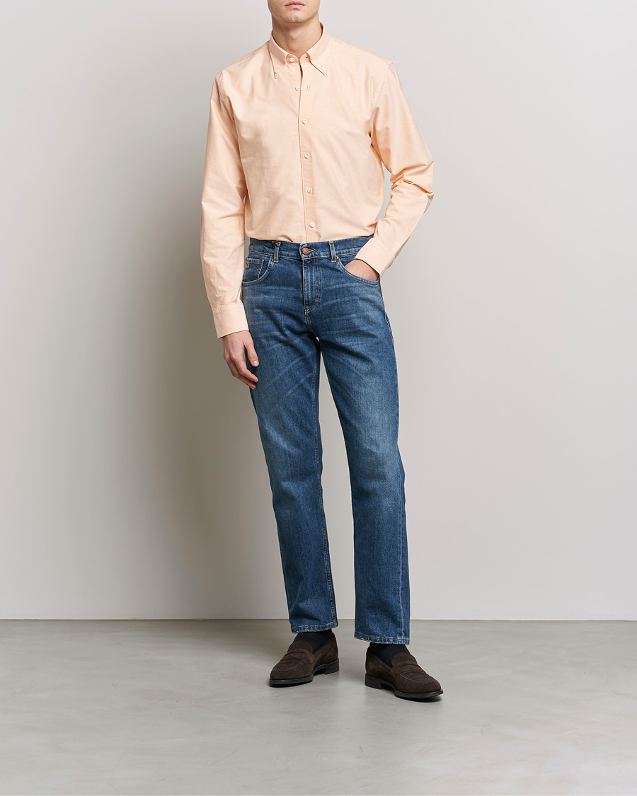 Mies | Kauluspaidat | Oscar Jacobson | Regular Fit Button Down Oxford Shirt Orange