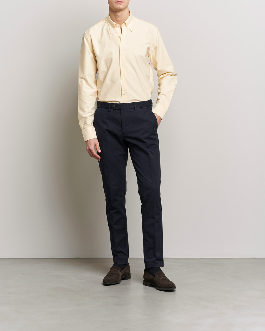 Mies | Kauluspaidat | Oscar Jacobson | Regular Fit Button Down Oxford Shirt Yellow