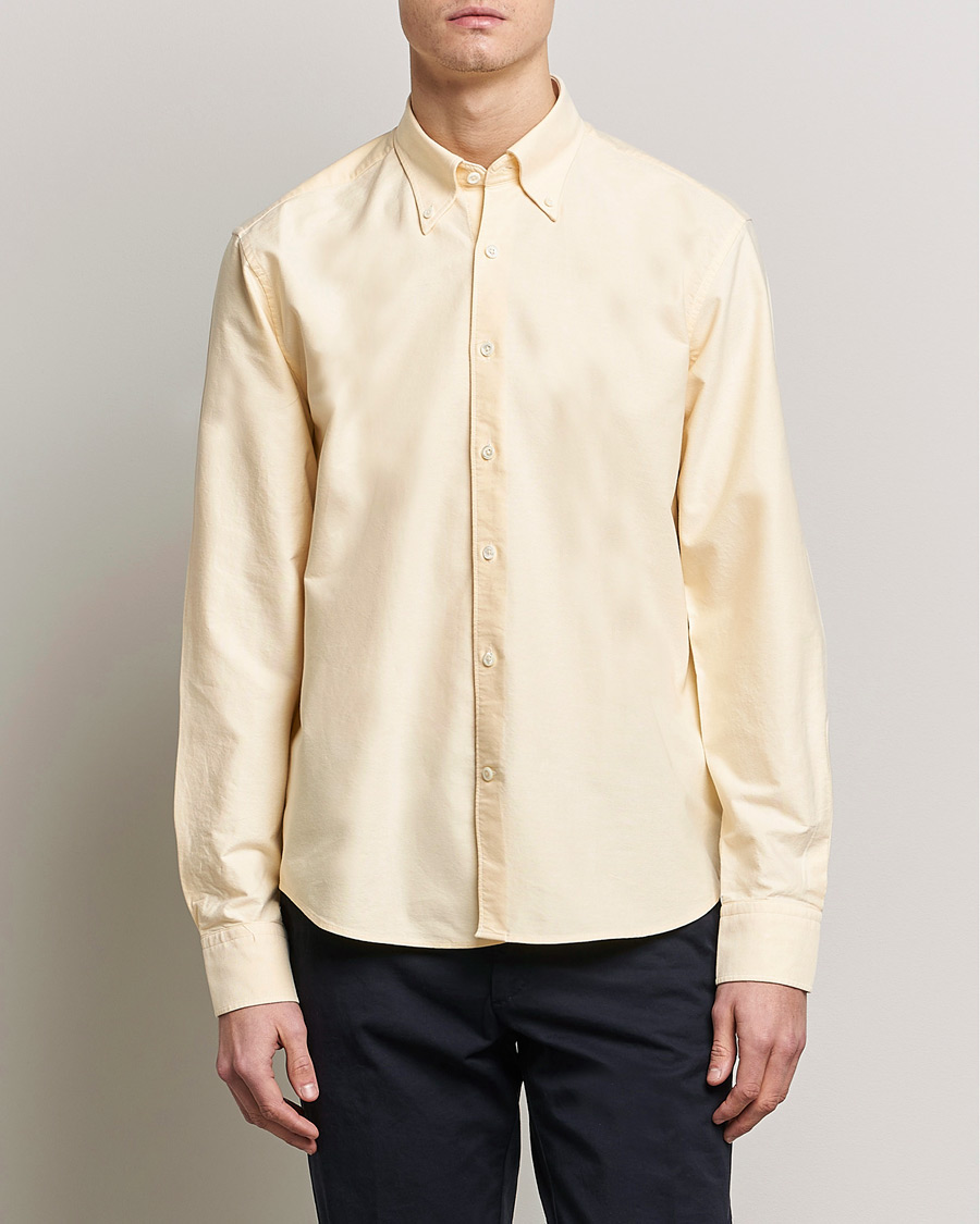 Mies | Kauluspaidat | Oscar Jacobson | Regular Fit Button Down Oxford Shirt Yellow