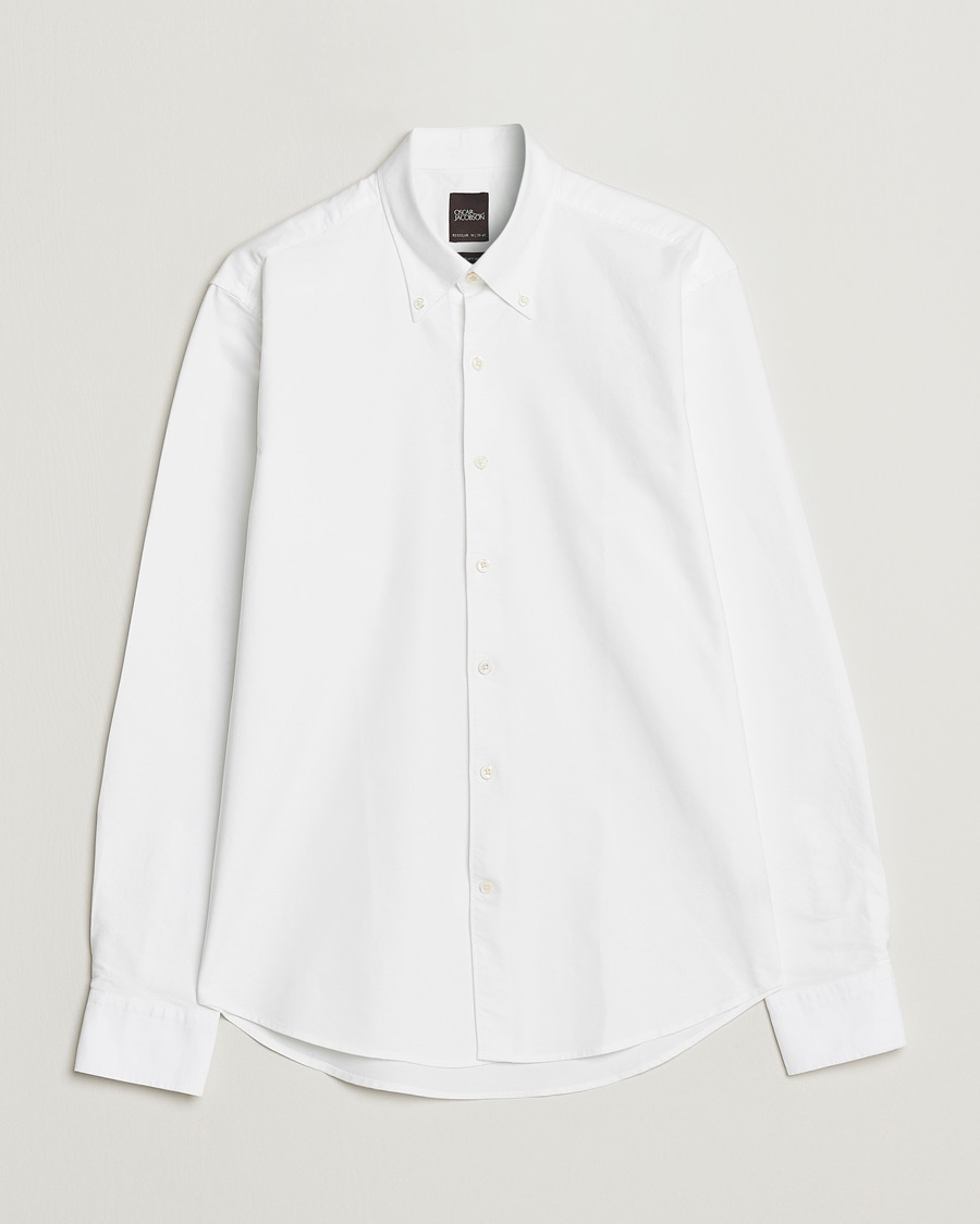 Mies | Kauluspaidat | Oscar Jacobson | Regular Fit Button Down Oxford Shirt White