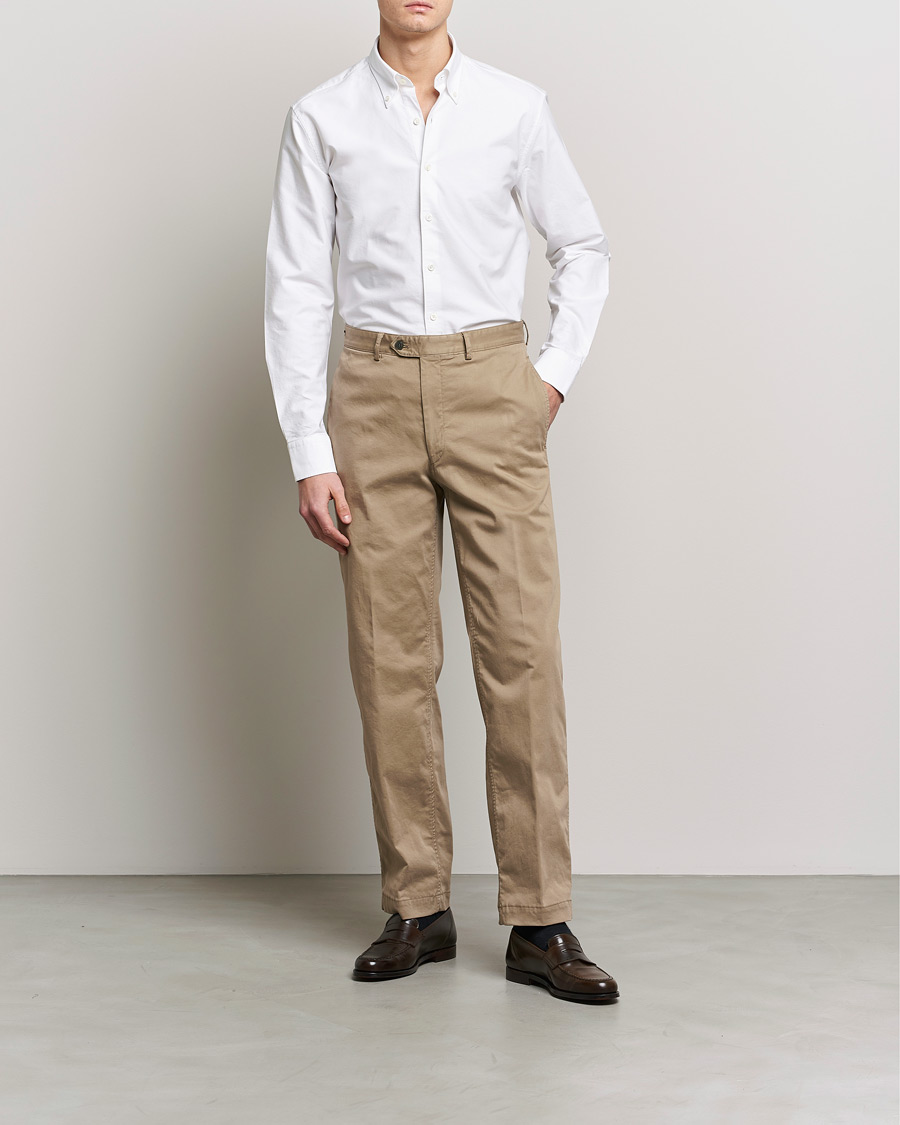 Mies | Kauluspaidat | Oscar Jacobson | Regular Fit Button Down Oxford Shirt White