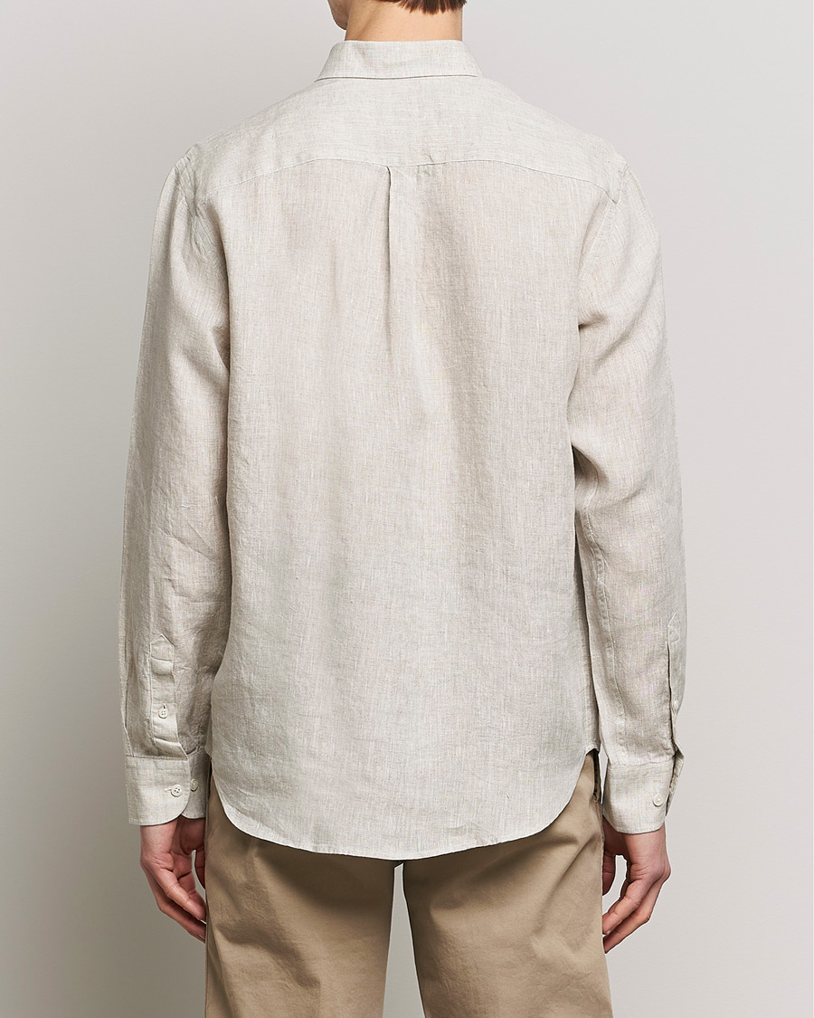 Mies | Kauluspaidat | Oscar Jacobson | Regular Fit Button Down Linen Shirt Beige
