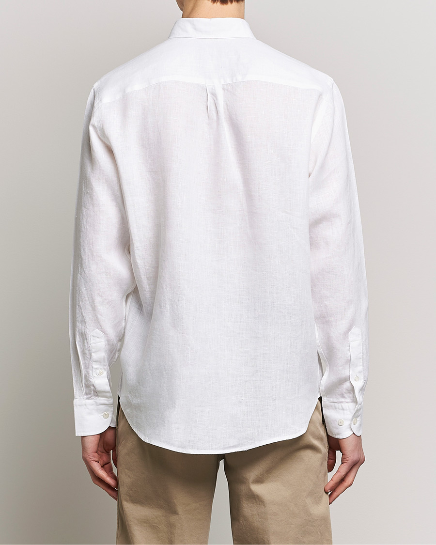 Mies | Kauluspaidat | Oscar Jacobson | Regular Fit Button Down Linen Shirt White