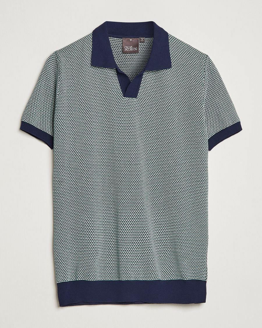 Mies | Pikeet | Oscar Jacobson | Dalius Cotton Woven Structure Cotton Polo Green