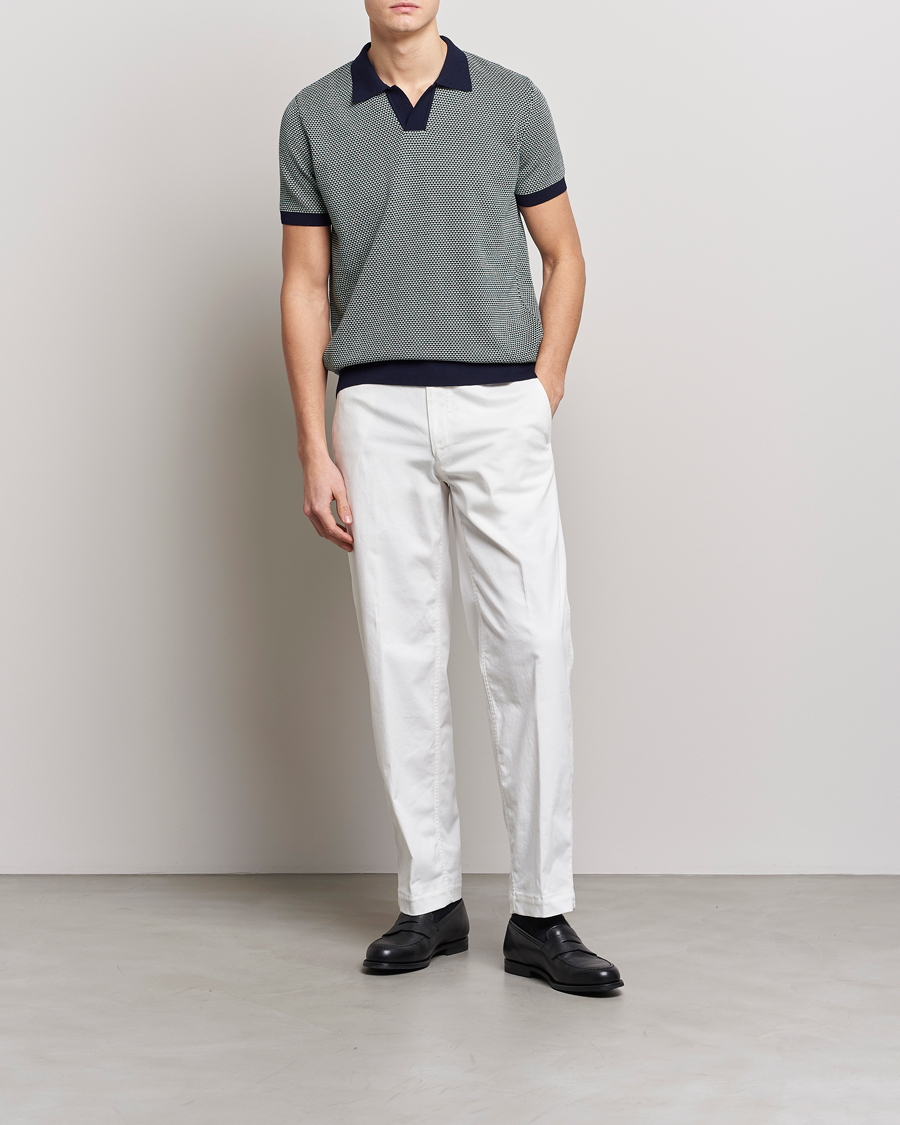 Mies | Pikeet | Oscar Jacobson | Dalius Cotton Woven Structure Cotton Polo Green