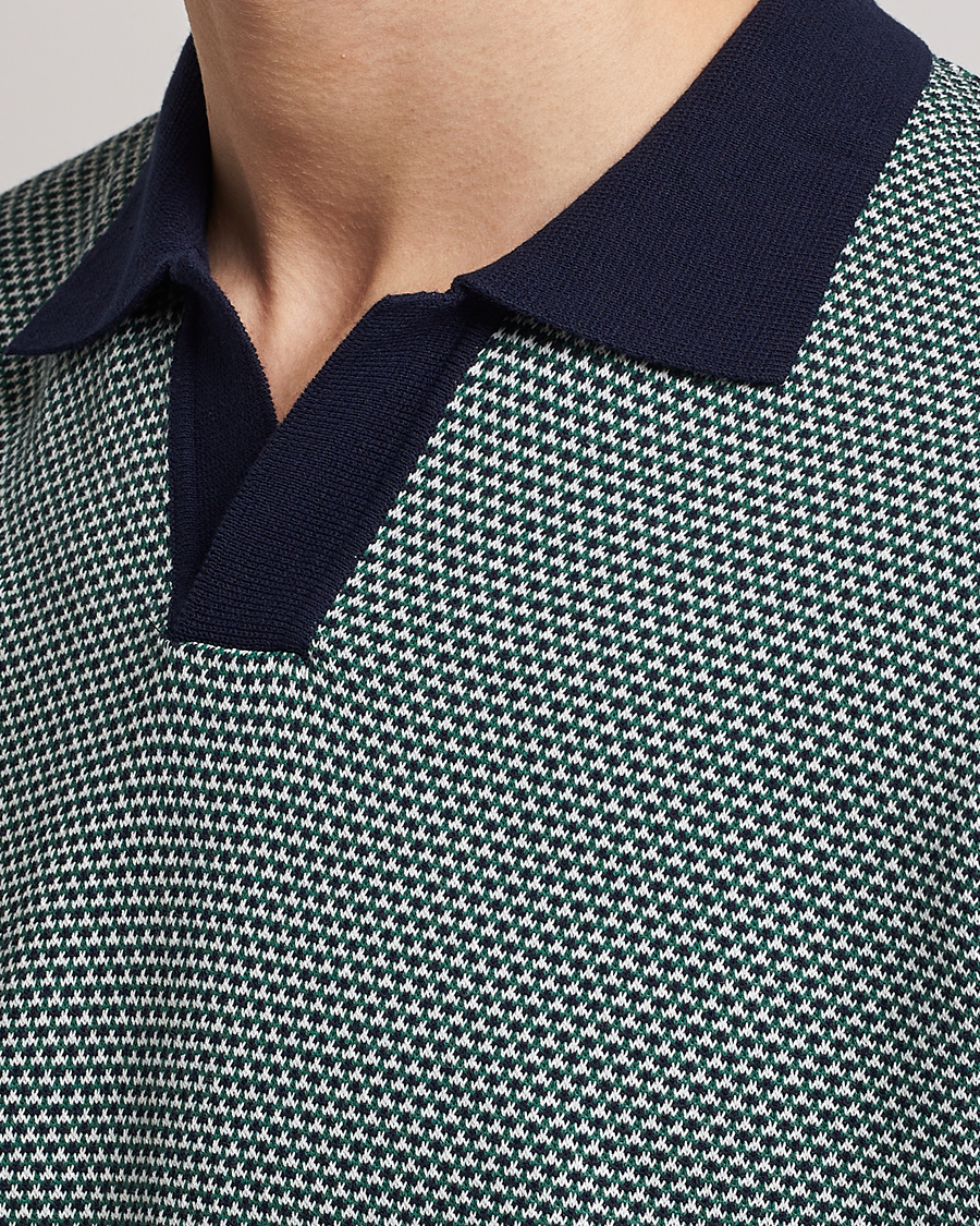 Mies | Pikeet | Oscar Jacobson | Dalius Cotton Woven Structure Cotton Polo Green
