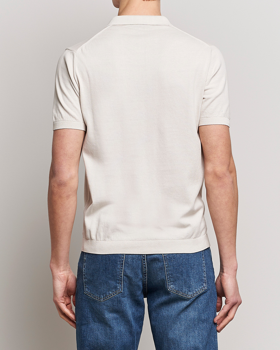 Mies | Pikeet | Oscar Jacobson | Otto Short Sleeve Zip Polo Creme