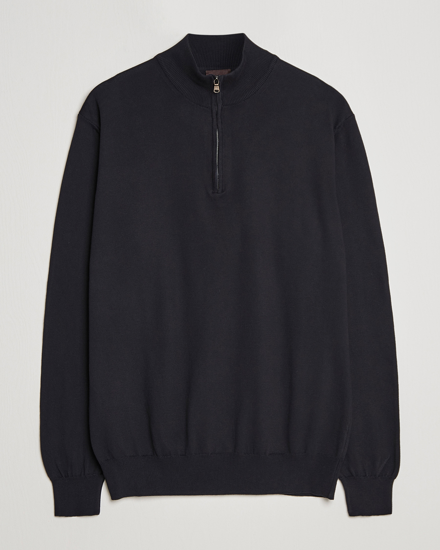 Mies | Puserot | Oscar Jacobson | Pat Cotton Half Zip Navy