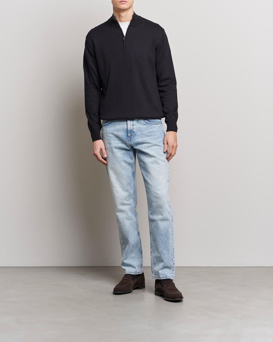 Mies | Puserot | Oscar Jacobson | Pat Cotton Half Zip Navy