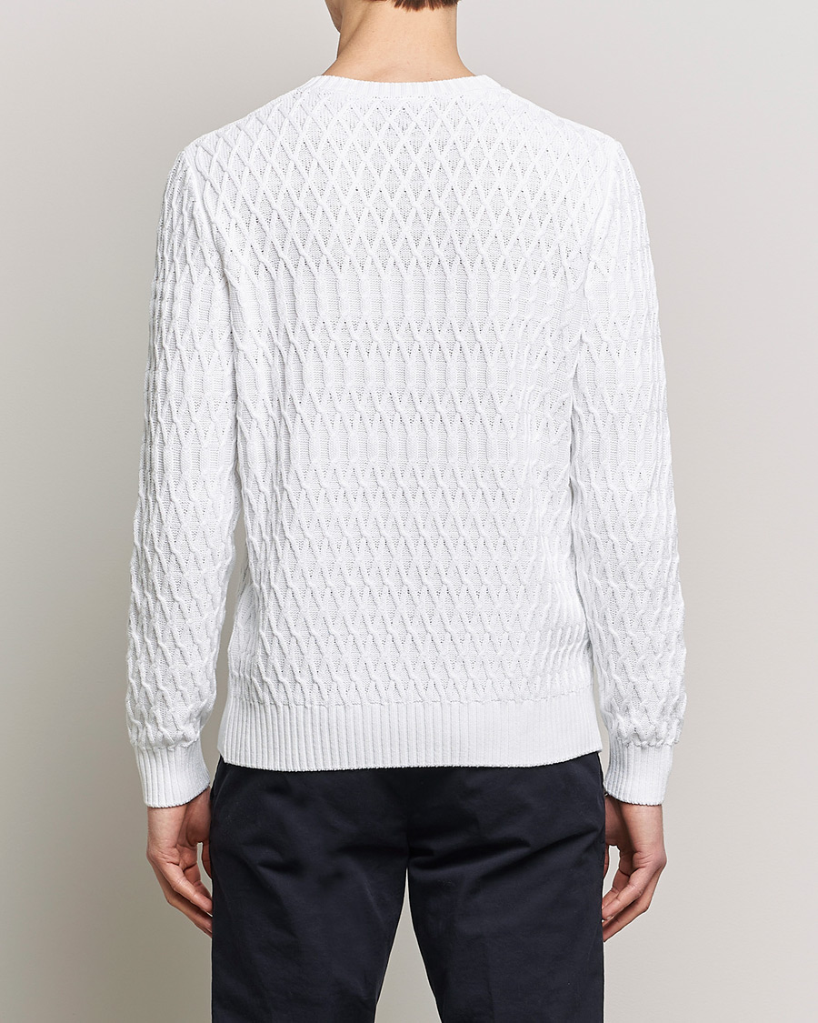 Mies | Puserot | Oscar Jacobson | Cotton Fisherman Sweatshirt White