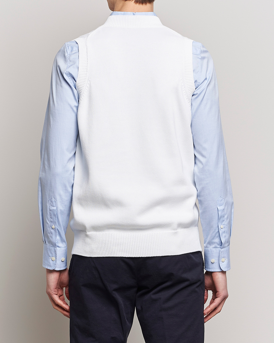 Mies | Puserot | Oscar Jacobson | Lucas Cable Knitted Vest White