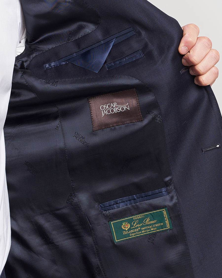 Mies | Puvut | Oscar Jacobson | Ego Loro Piana Zelander Merino Wool Suit Navy